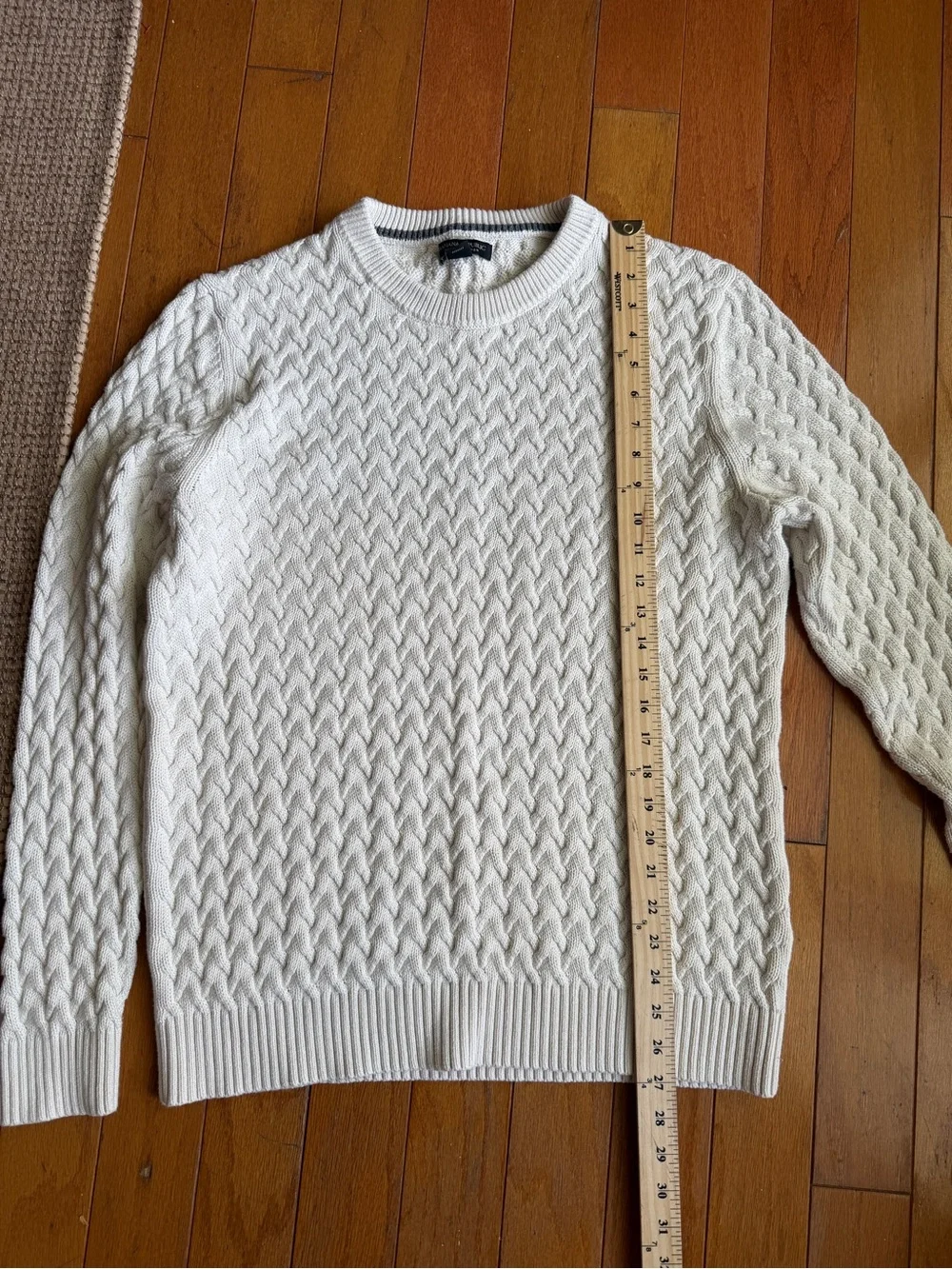 Banana Republic 100% Supima Cotton Fisherman Sweater Ivory Men’s Size Large
